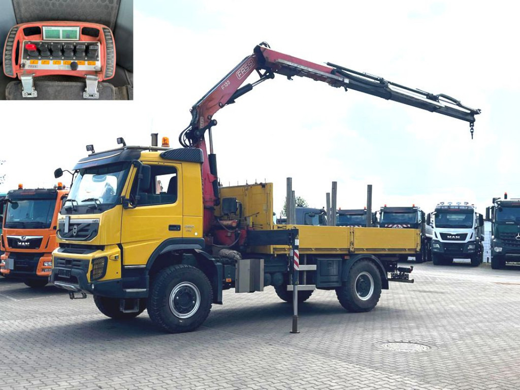 VOLVO (S) Truck FM 330 4x4 Pritsche Kran Singelreifen Funkfernbedienung - Kamion sa tovarnim sandukom, Kamion sa dizalicom: slika 1 VOLVO (S) Truck FM 330 4x4 Pritsche Kran Singelreifen Funkfernbedienung - Kamion sa tovarnim sandukom, Kamion sa dizalicom: slika 1