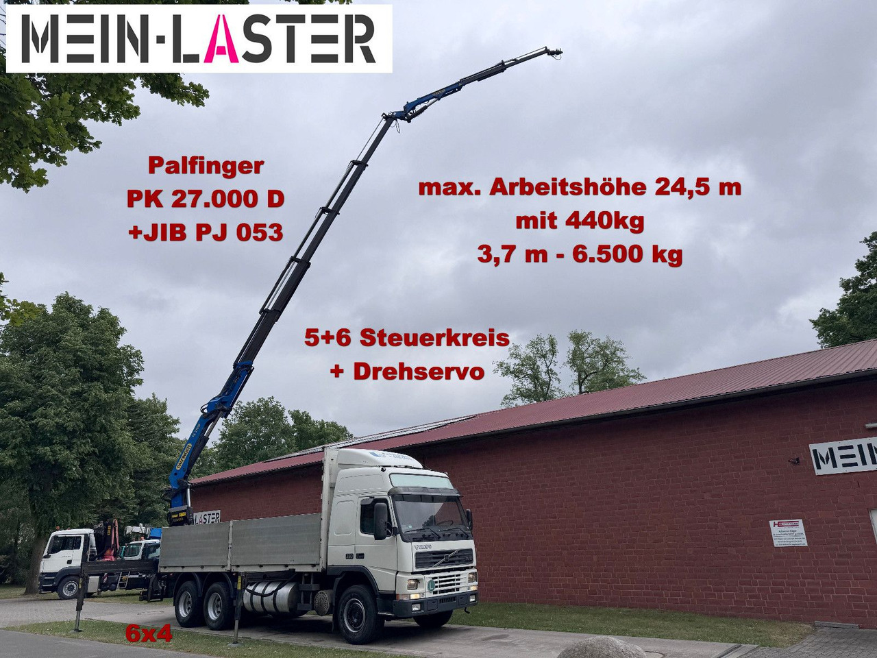 Volvo FM12 380 PK 27000D 24,5m 5+6 Deutscher LKW - Kamion sa dizalicom: slika 1 Volvo FM12 380 PK 27000D 24,5m 5+6 Deutscher LKW - Kamion sa dizalicom: slika 1
