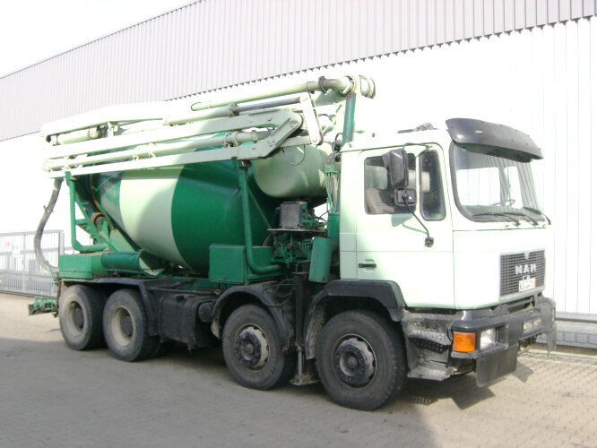 MAN 33.292 8x4 33.292 8x4 Mischer Stetter 7m³ mit Pumpe Schwing 21m, 6-Zylinder - Mikser za beton: slika 1 MAN 33.292 8x4 33.292 8x4 Mischer Stetter 7m³ mit Pumpe Schwing 21m, 6-Zylinder - Mikser za beton: slika 1