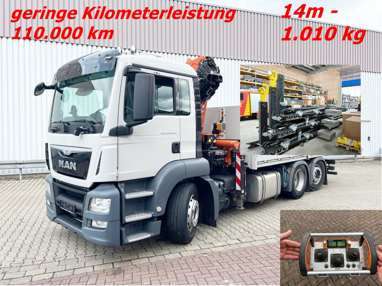 MAN TGS 26.360/400 6x2-4 BL TGS 26.360/400 6x2-4 BL, Lenk-/Lift, Kran Atlas AK 206.3E A5, Funk - Kamion sa hidrauličnom kukom, Kamion sa dizalicom: slika 1 MAN TGS 26.360/400 6x2-4 BL TGS 26.360/400 6x2-4 BL, Lenk-/Lift, Kran Atlas AK 206.3E A5, Funk - Kamion sa hidrauličnom kukom, Kamion sa dizalicom: slika 1