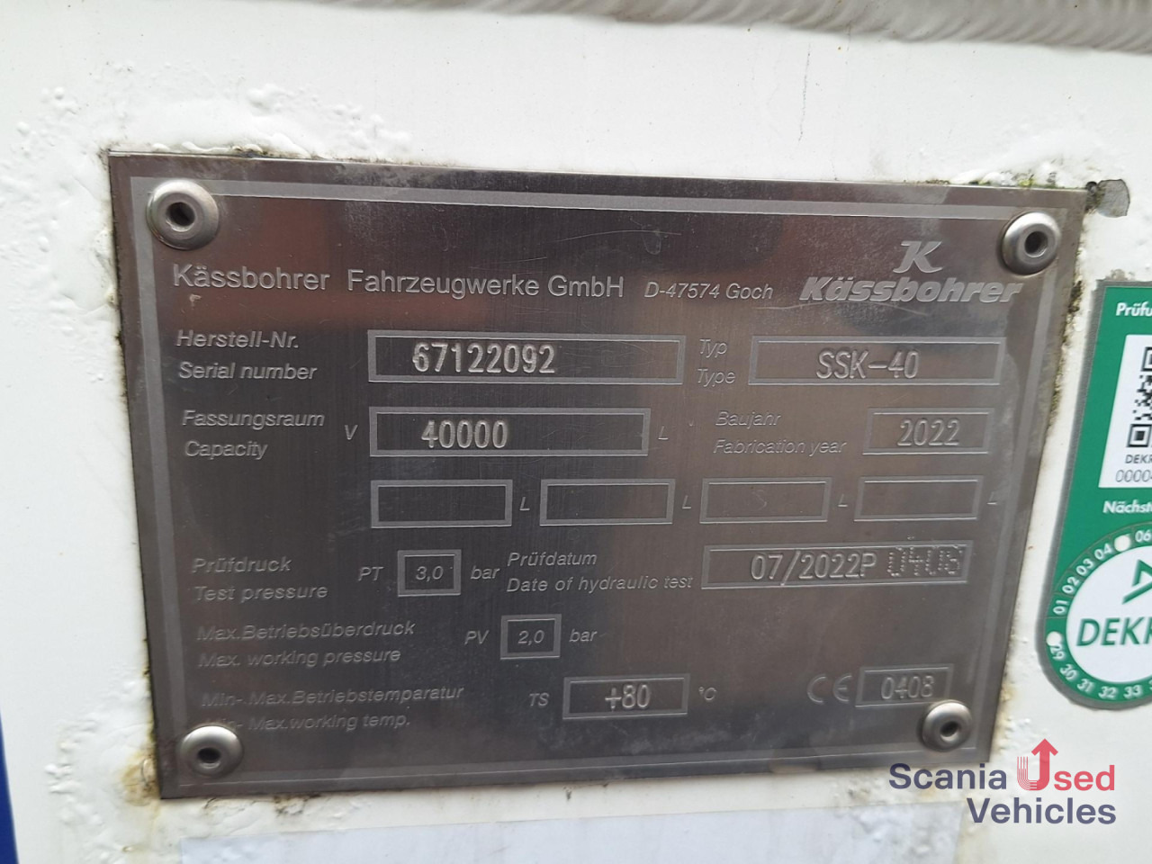 KAESSBOHRER Lebensmitteltank Kippbar SSK 40XS Neuwertig !! - Silo cisterna: slika 2 KAESSBOHRER Lebensmitteltank Kippbar SSK 40XS Neuwertig !! - Silo cisterna: slika 2