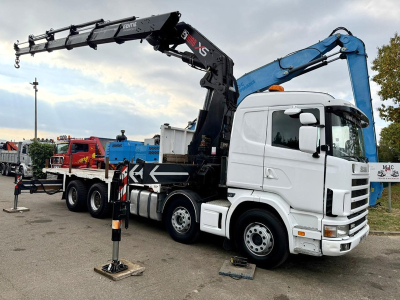 Scania 114C-380 8x4 + CRANE HIAB 700 E-5 - PLATFORM 6m80 + TWISTLOCKS - MANUAL - RETARDER - STEEL SPRING / BIG AXLE HUB REDUCTION - AP ACHSEN - Kamion sa dizalicom: slika 1 Scania 114C-380 8x4 + CRANE HIAB 700 E-5 - PLATFORM 6m80 + TWISTLOCKS - MANUAL - RETARDER - STEEL SPRING / BIG AXLE HUB REDUCTION - AP ACHSEN - Kamion sa dizalicom: slika 1