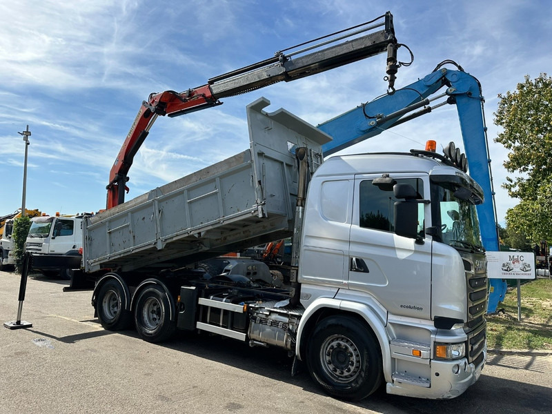 Scania R520 6x4 TIPPER + CRANE PALFINGER PK 15002 A - TRACTOR UNIT - RETARDER - *FULL AIR* - EUR 6 - BE TRUCK - Istovarivač, Kamion sa dizalicom: slika 1 Scania R520 6x4 TIPPER + CRANE PALFINGER PK 15002 A - TRACTOR UNIT - RETARDER - *FULL AIR* - EUR 6 - BE TRUCK - Istovarivač, Kamion sa dizalicom: slika 1