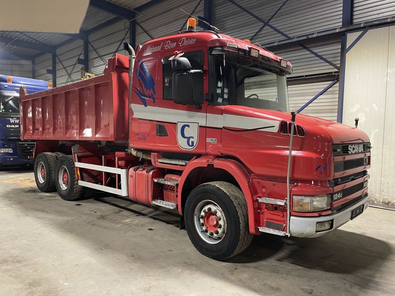 Scania T124-420 TORPEDO HAUBE - 6x4 - KIPPER - MANUAL GRS900 3+3 - STEEL SPRING / BALLIESTAS / LAMES / BLATT - Istovarivač: slika 1 Scania T124-420 TORPEDO HAUBE - 6x4 - KIPPER - MANUAL GRS900 3+3 - STEEL SPRING / BALLIESTAS / LAMES / BLATT - Istovarivač: slika 1