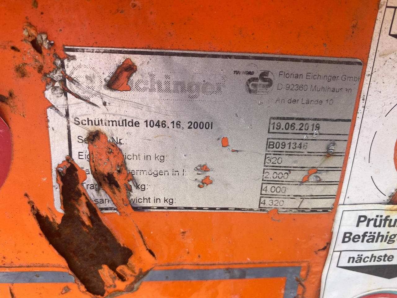 Eichinger Schuttmulde 1046.16, 2000l - Mašina za kontejenere: slika 3 Eichinger Schuttmulde 1046.16, 2000l - Mašina za kontejenere: slika 3