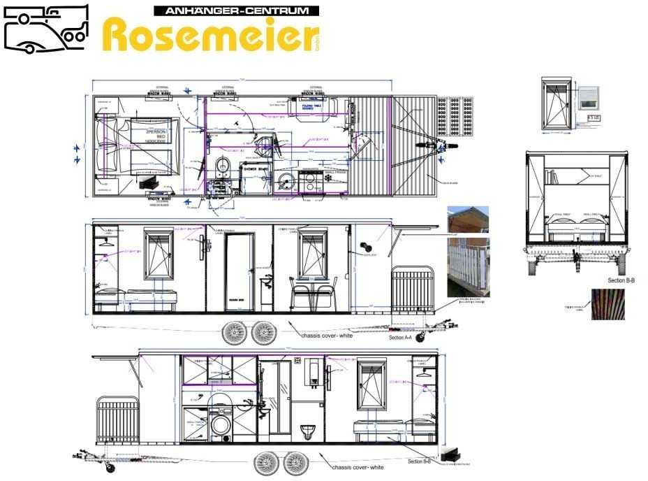 ROSEMEIER EW TA-NO Mannschaftswagen 730 Veranda Mannschaftswagen - Građevinski kontejner, Prikolica: slika 2 ROSEMEIER EW TA-NO Mannschaftswagen 730 Veranda Mannschaftswagen - Građevinski kontejner, Prikolica: slika 2