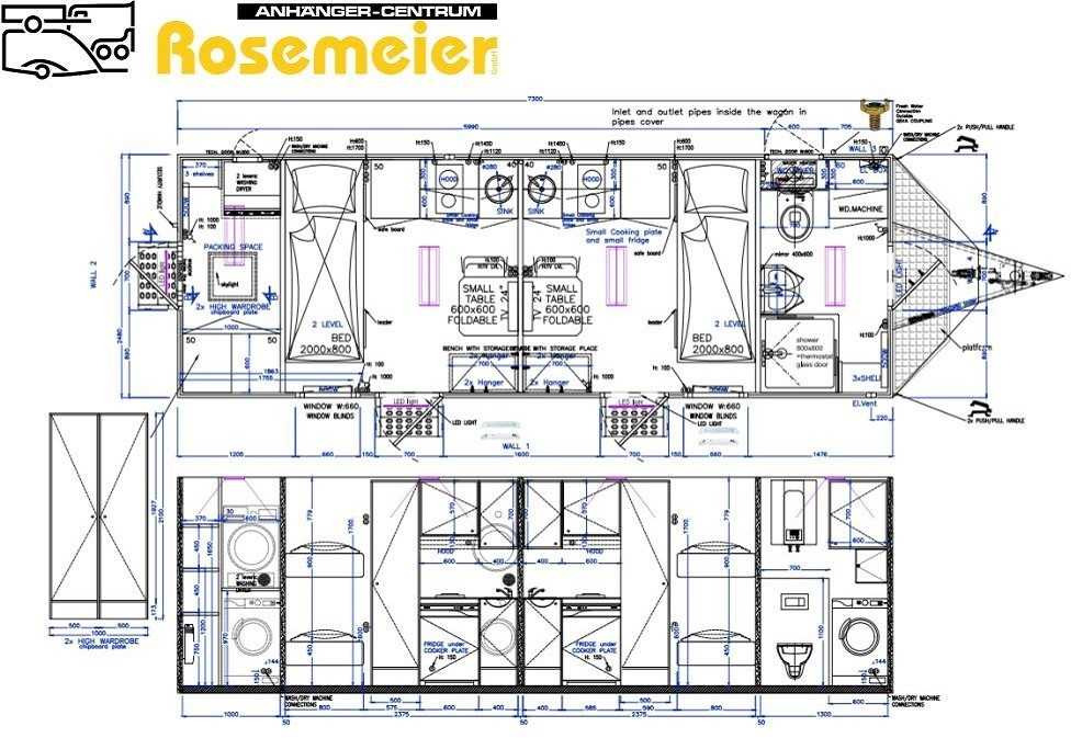 ROSEMEIER EW TA-NO Mannschaftswagen 738 Mannschaftswagen - Građevinski kontejner, Prikolica: slika 2 ROSEMEIER EW TA-NO Mannschaftswagen 738 Mannschaftswagen - Građevinski kontejner, Prikolica: slika 2