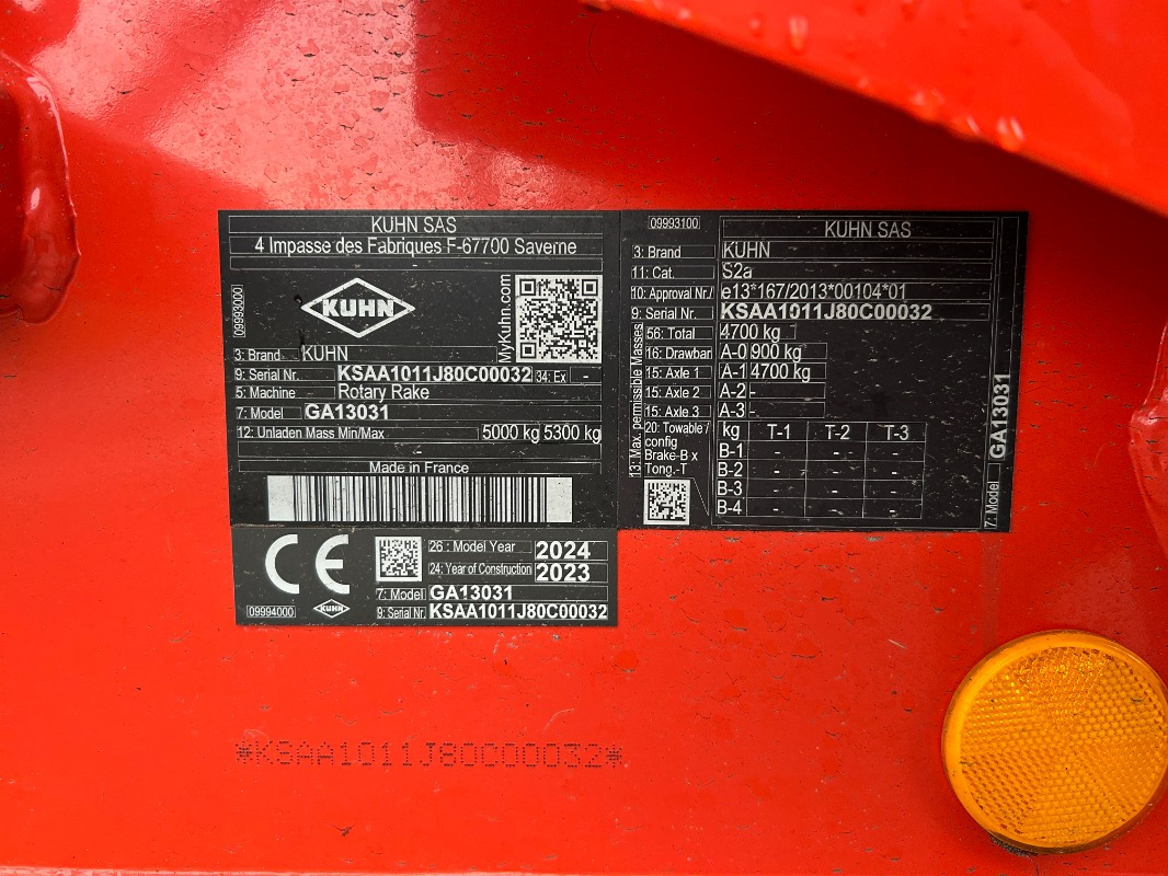 Kuhn GA 13031 - Prevrtač/ Grabuljač: slika 5 Kuhn GA 13031 - Prevrtač/ Grabuljač: slika 5