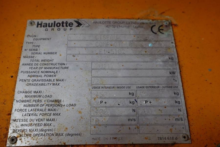 Haulotte COMPACT 10 Electric, 10m Working Height, 450kg Cap  Haulotte COMPACT 10 Electric, 10m Working Height, 450kg Cap: slika 6