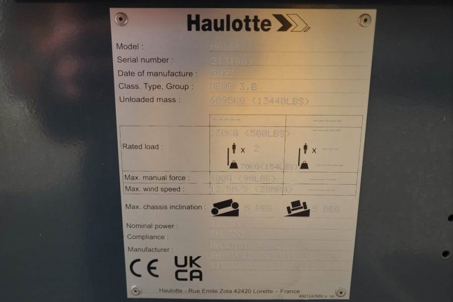 Haulotte HA16RTJ Valid Inspection, *Guarantee! Diesel, 4x4 - Zglobna platforma: slika 3 Haulotte HA16RTJ Valid Inspection, *Guarantee! Diesel, 4x4 - Zglobna platforma: slika 3