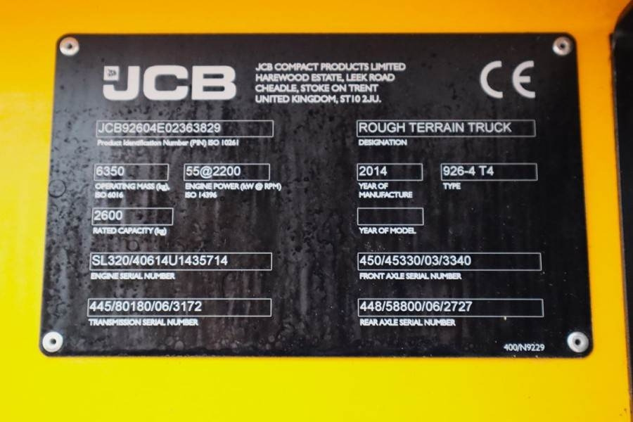 JCB 926 Diesel, 4x4 Drive, Triplex mast, 5500mm Liftin - Terenski viljuškar: slika 5 JCB 926 Diesel, 4x4 Drive, Triplex mast, 5500mm Liftin - Terenski viljuškar: slika 5