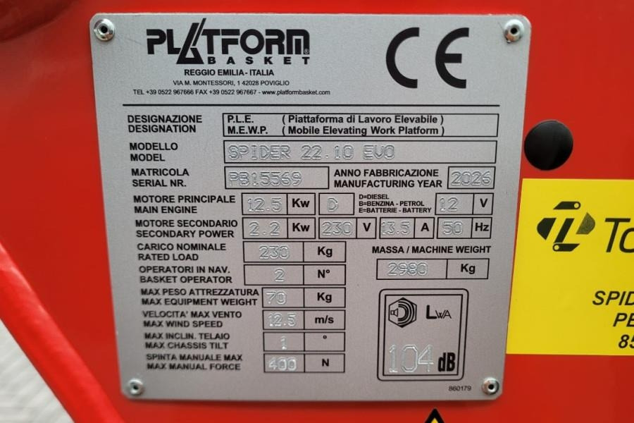 PLATFORM BAS SPIDER 22.10 EVO CE Declaration, Vali - Zglobna platforma: slika 4 PLATFORM BAS SPIDER 22.10 EVO CE Declaration, Vali - Zglobna platforma: slika 4