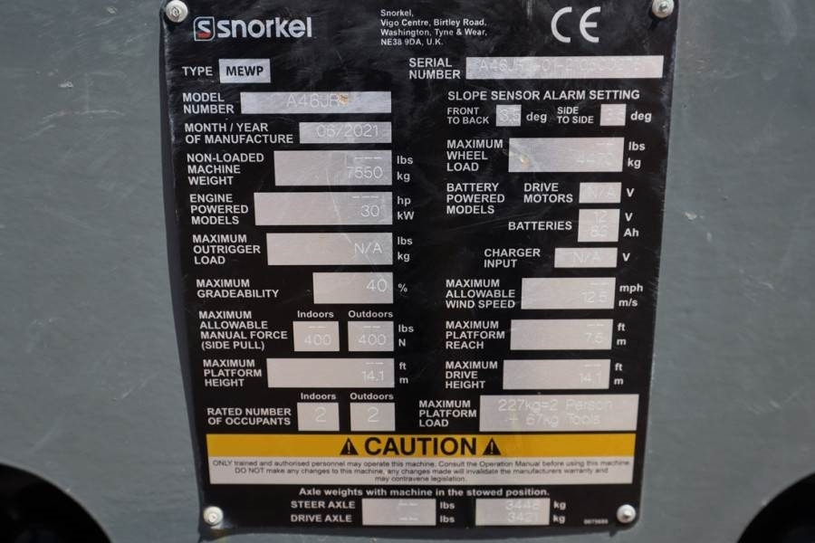 Zglobna platforma Snorkel A46JRT VALID INSPECTION, *GUARANTEE! Diesel, 4x4 D: slika 6