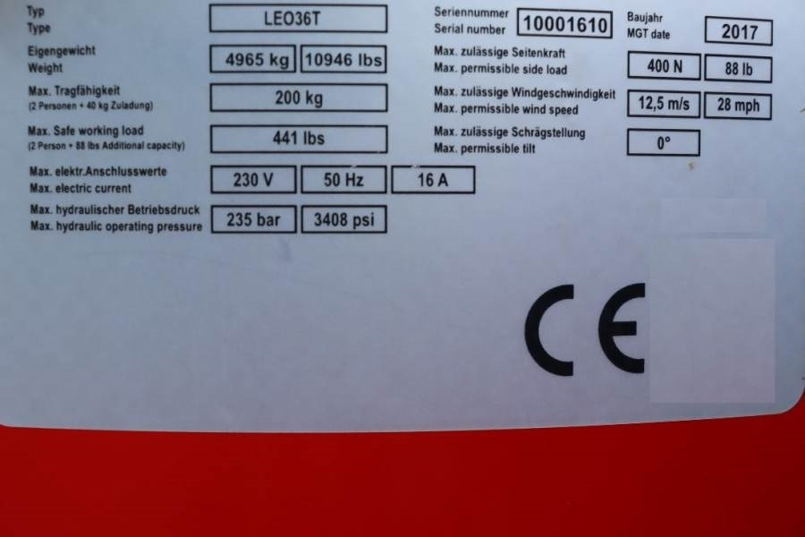 Teupen Leo 36t Valid inspection, *Guarantee! 230 V Electr - Zglobna platforma, Pauk platforma: slika 4 Teupen Leo 36t Valid inspection, *Guarantee! 230 V Electr - Zglobna platforma, Pauk platforma: slika 4