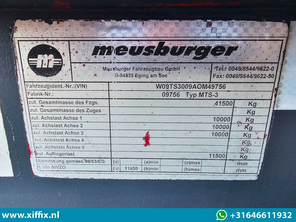 Niska poluprikolica za prevoz Meusburger 3-ass. Semi dieplader met dubbele hydr. Kleppen en hydr. Verstelbare: slika 22