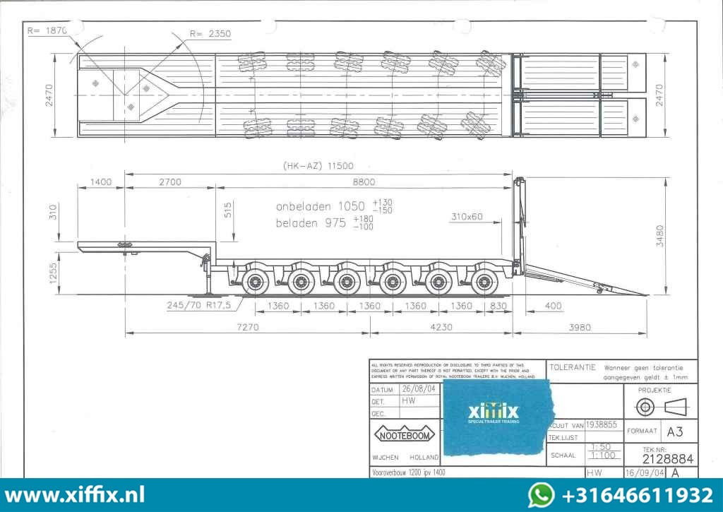 Niska poluprikolica za prevoz Nooteboom 6-ass. Semi dieplader met dubbele hydr. Kleppen / 5x gestuurd: slika 13