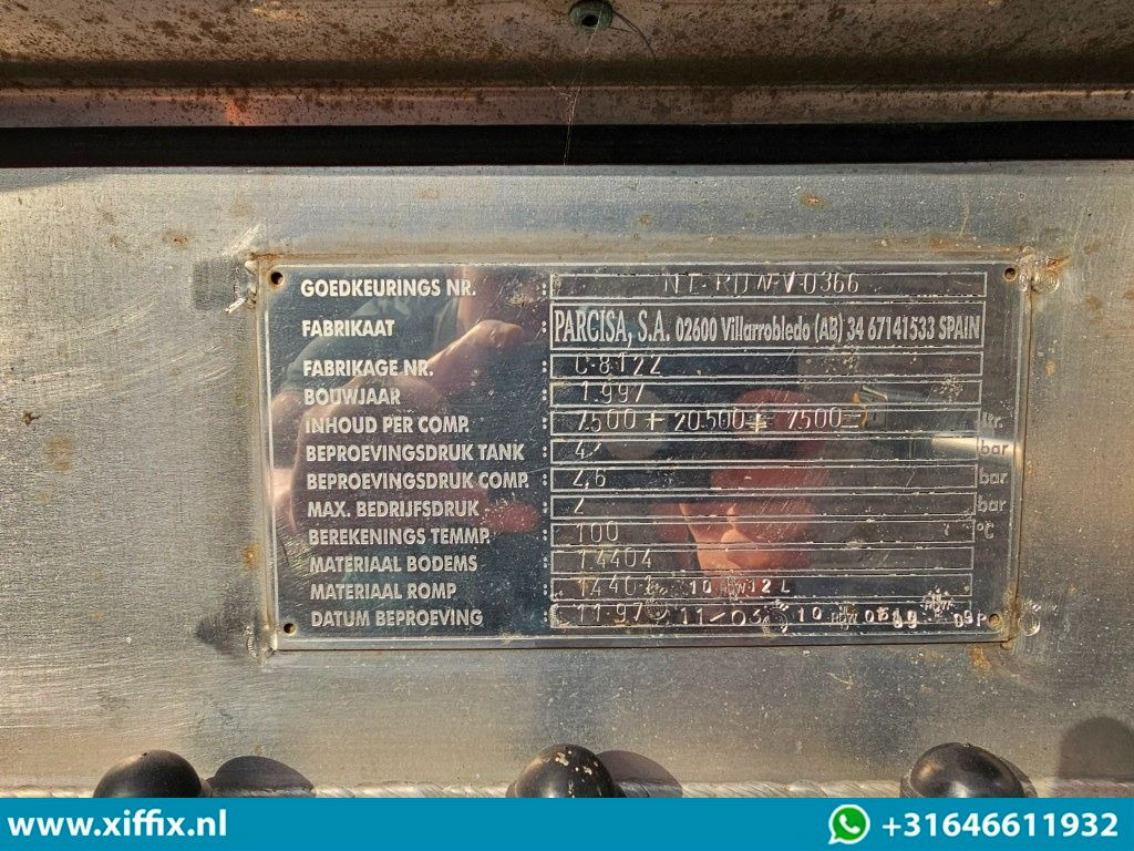 Poluprikolica cisterna Parcisa 3-ass. Geisoleerde RVS tankoplegger / ADR / Chemie / 1 Compartiment: slika 13