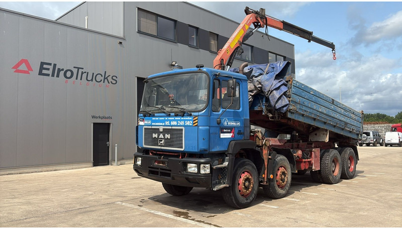 MAN 35.362 (6 CYLINDER / MANUAL PUMP / 8X4 / FALFINGER CRANE PK80 / STEEL SUSP.) - Istovarivač, Kamion sa dizalicom: slika 1 MAN 35.362 (6 CYLINDER / MANUAL PUMP / 8X4 / FALFINGER CRANE PK80 / STEEL SUSP.) - Istovarivač, Kamion sa dizalicom: slika 1