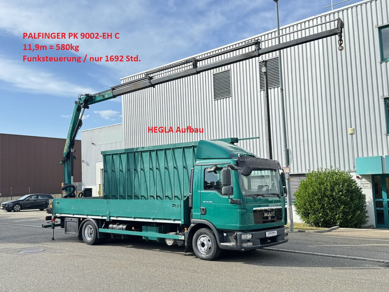 MAN TGL 12.250 Glastransport Kran PK9002 Funk Klima - Kamion sa dizalicom: slika 1 MAN TGL 12.250 Glastransport Kran PK9002 Funk Klima - Kamion sa dizalicom: slika 1
