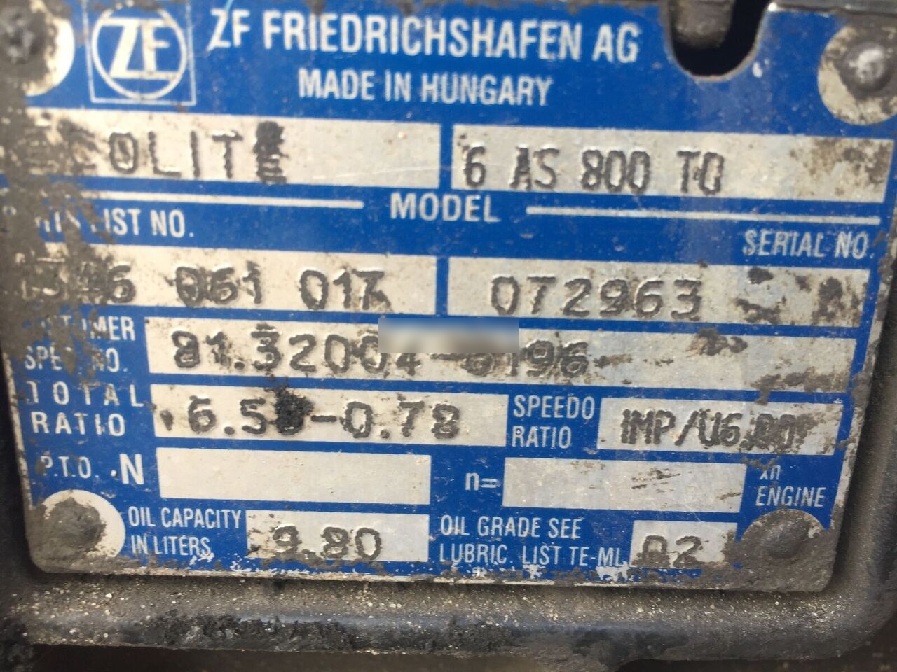 ZF Ecolite 6AS800TO truck - Menjač za Kamion: slika 1 ZF Ecolite 6AS800TO truck - Menjač za Kamion: slika 1