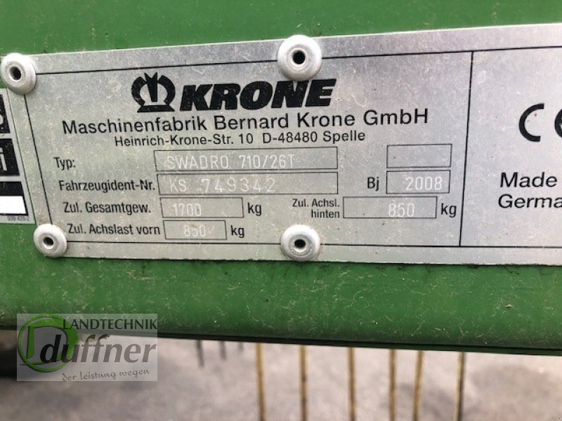 Krone Swadro 710/26 T - Prevrtač/ Grabuljač: slika 5 Krone Swadro 710/26 T - Prevrtač/ Grabuljač: slika 5