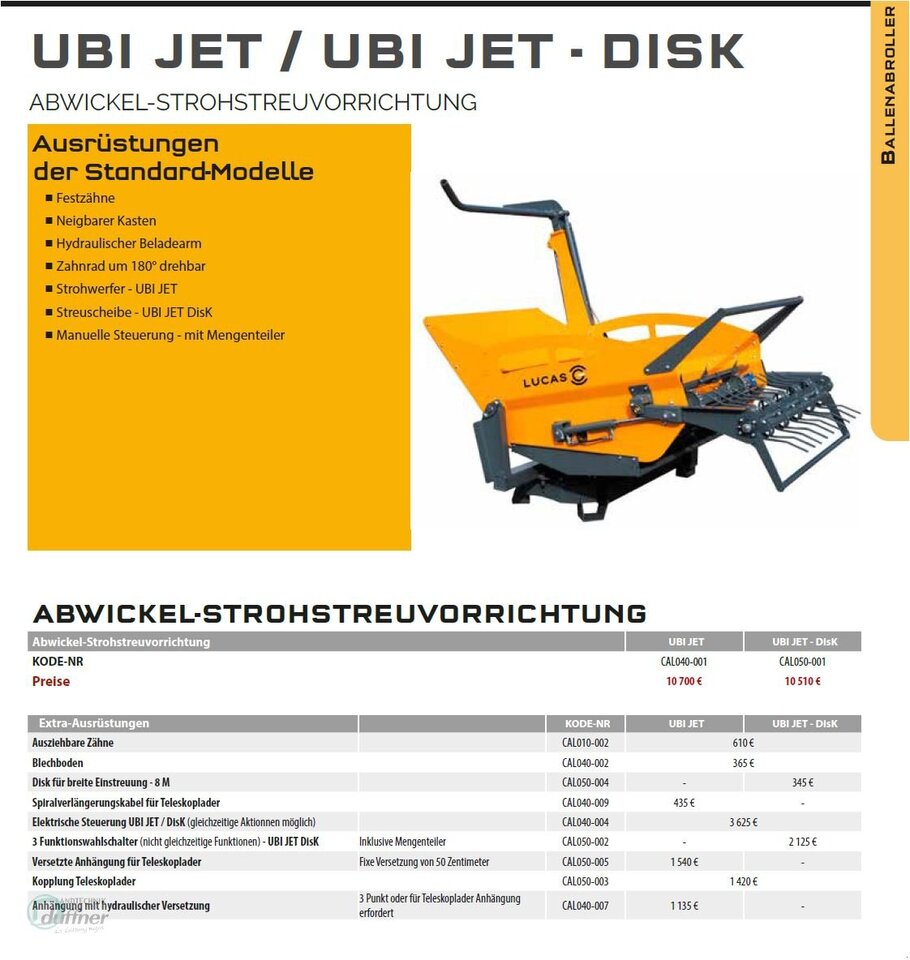 Lucas UBI JET Anbau Dreipunkt - Omotač za bale: slika 3 Lucas UBI JET Anbau Dreipunkt - Omotač za bale: slika 3