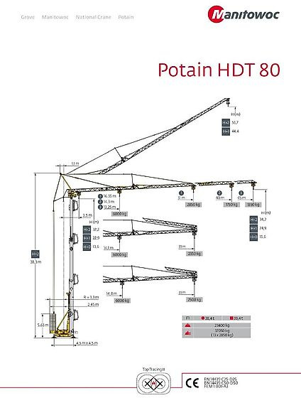 Potain HDT 80 - Brzomontažna dizalica: slika 1 Potain HDT 80 - Brzomontažna dizalica: slika 1