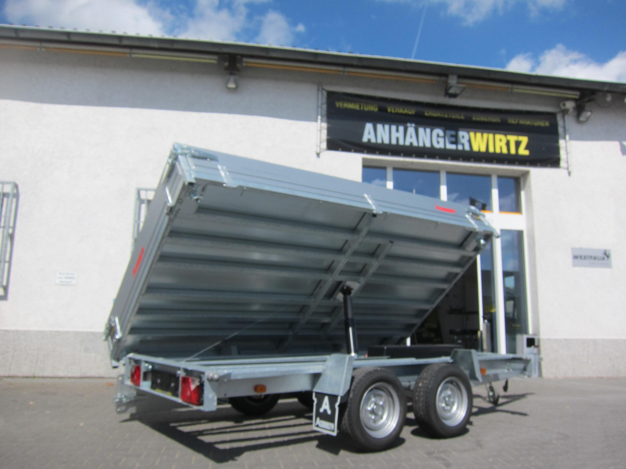 Anssems Kipper KSX 3000 Elektrisch 305x178x30cm Stahlboden niedrig Fahrgestell 3000kg online Aktion - Prikolica istovarivača: slika 2 Anssems Kipper KSX 3000 Elektrisch 305x178x30cm Stahlboden niedrig Fahrgestell 3000kg online Aktion - Prikolica istovarivača: slika 2