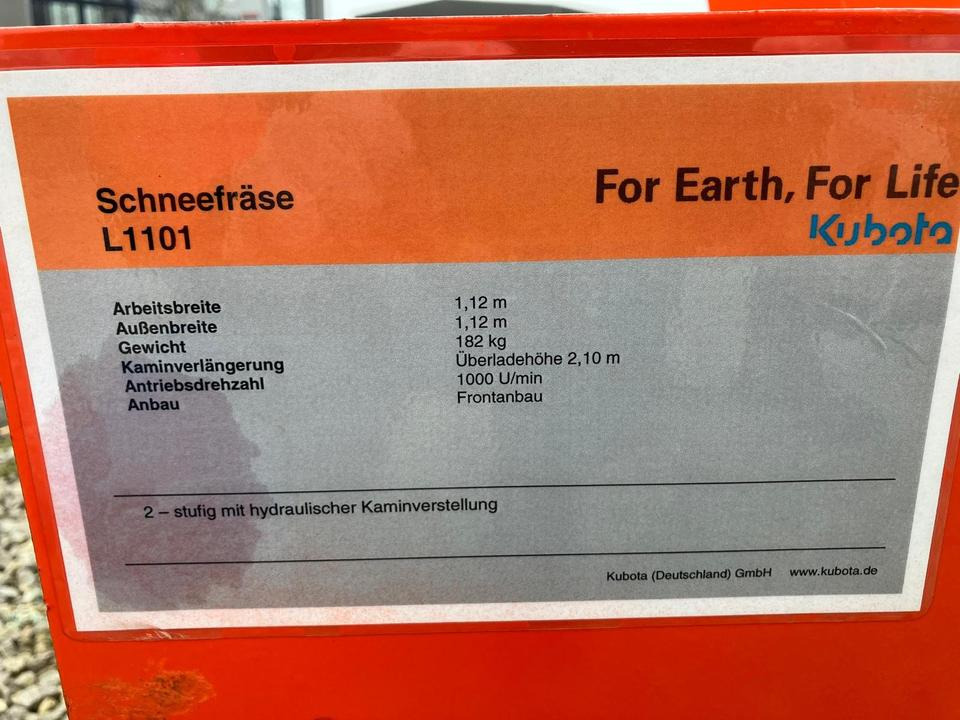 Kubota Kova Anbau-Schneefräse L1101 WA für Kleintraktor 1,12m - Ventilator za sneg: slika 3 Kubota Kova Anbau-Schneefräse L1101 WA für Kleintraktor 1,12m - Ventilator za sneg: slika 3