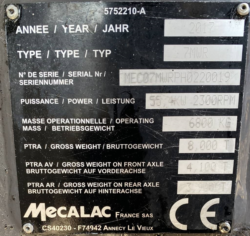Bager točkaš Mecalac 7 MWR Origine Française endommagée: slika 7