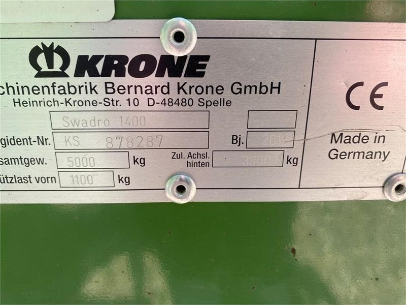 Krone Swadro 1400 - Prevrtač/ Grabuljač: slika 4 Krone Swadro 1400 - Prevrtač/ Grabuljač: slika 4