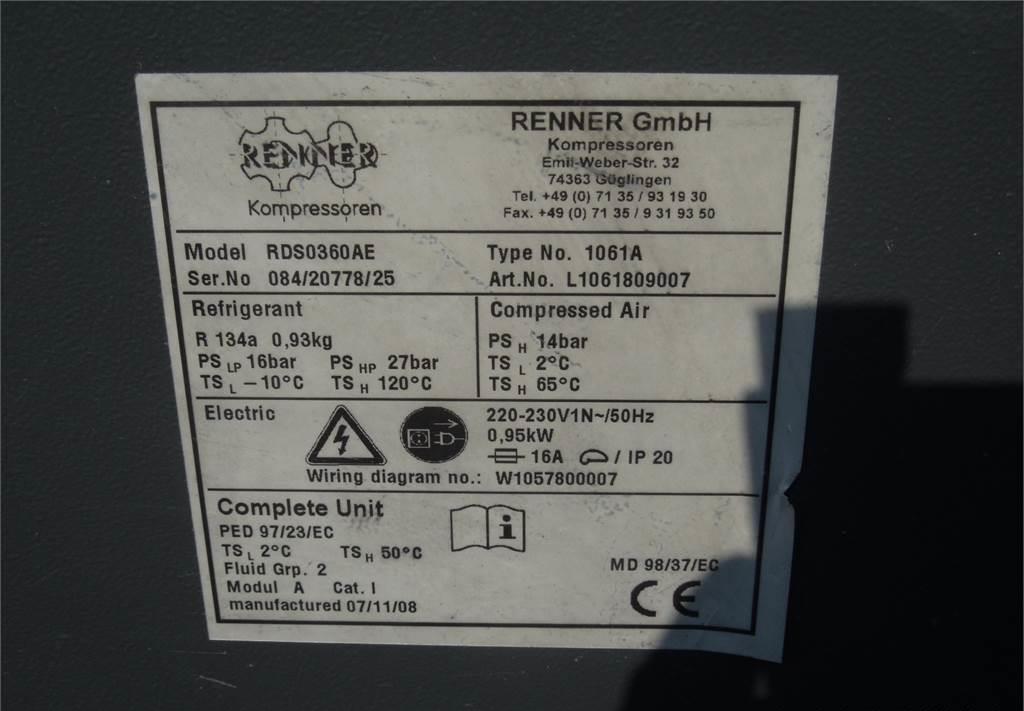 INNE OSUSZACZ ZIĘBNICZY RENNER RDS0360 6,08M3 - Kompresor za vazduh: slika 2 INNE OSUSZACZ ZIĘBNICZY RENNER RDS0360 6,08M3 - Kompresor za vazduh: slika 2