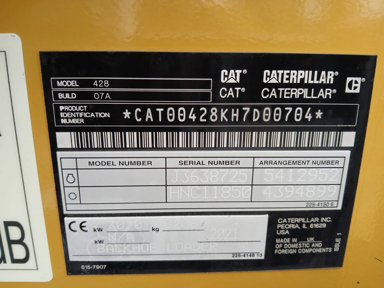 CAT 428-07 - Bager utovarivač: slika 5 CAT 428-07 - Bager utovarivač: slika 5