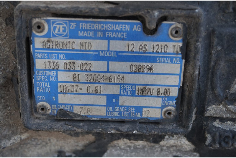 ZF 12AS1210OD TGM 81.32004-6194 - Menjač za Kamion: slika 5 ZF 12AS1210OD TGM 81.32004-6194 - Menjač za Kamion: slika 5