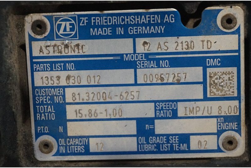 ZF 12AS2130DD TGS 81.32004-6257 - Menjač za Kamion: slika 5 ZF 12AS2130DD TGS 81.32004-6257 - Menjač za Kamion: slika 5