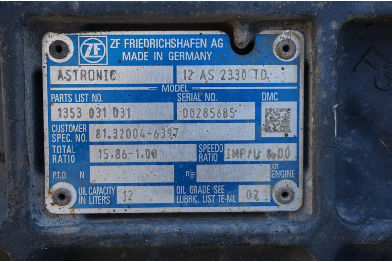 ZF 12AS2330DD TGX 81 32004-6397 - Menjač za Kamion: slika 5 ZF 12AS2330DD TGX 81 32004-6397 - Menjač za Kamion: slika 5