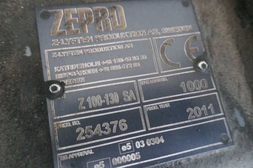 Bakgavellyft Zepro Z100-130SA - Ram/ Šasija za Kamion: slika 4 Bakgavellyft Zepro Z100-130SA - Ram/ Šasija za Kamion: slika 4