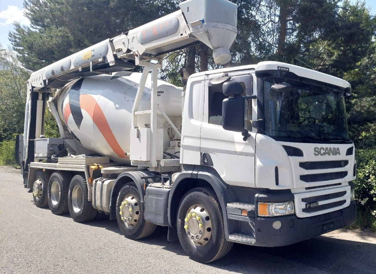 Scania P450 LB 10x4,E6,Stetter 10m³,Förderband/belt 16m - Mikser za beton: slika 1 Scania P450 LB 10x4,E6,Stetter 10m³,Förderband/belt 16m - Mikser za beton: slika 1