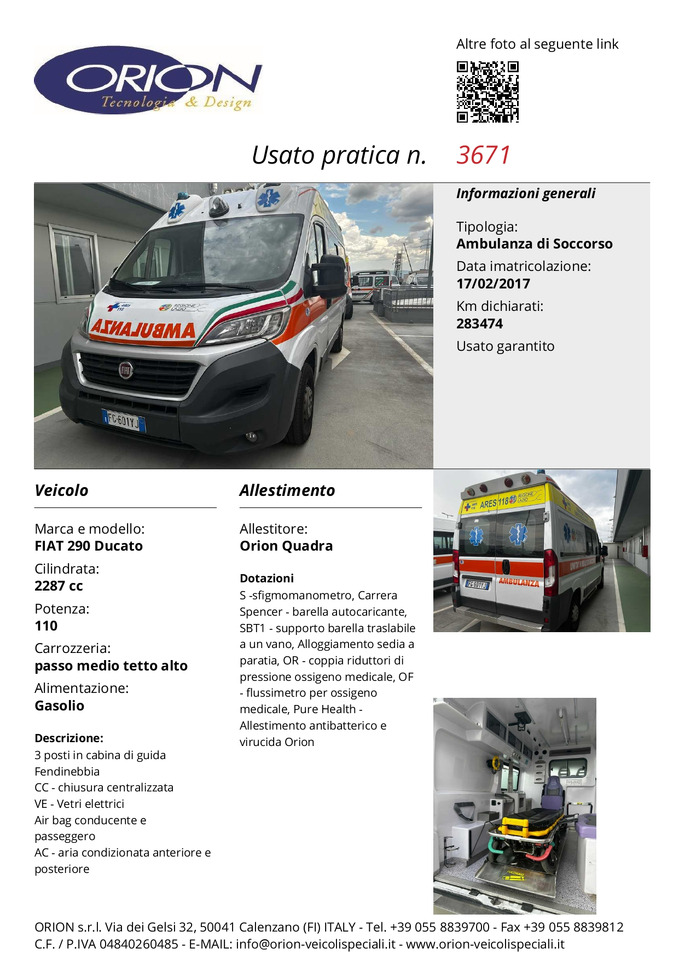 Vozilo hitne pomoći ORION FIAT 290 DUCATO: slika 7