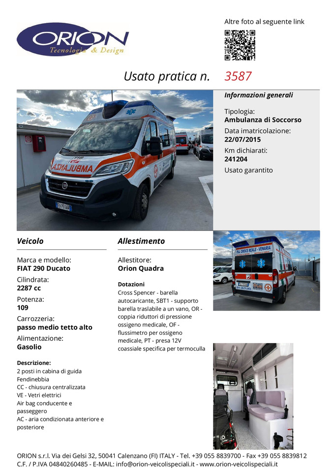 Vozilo hitne pomoći ORION FIAT 290 DUCATO: slika 7