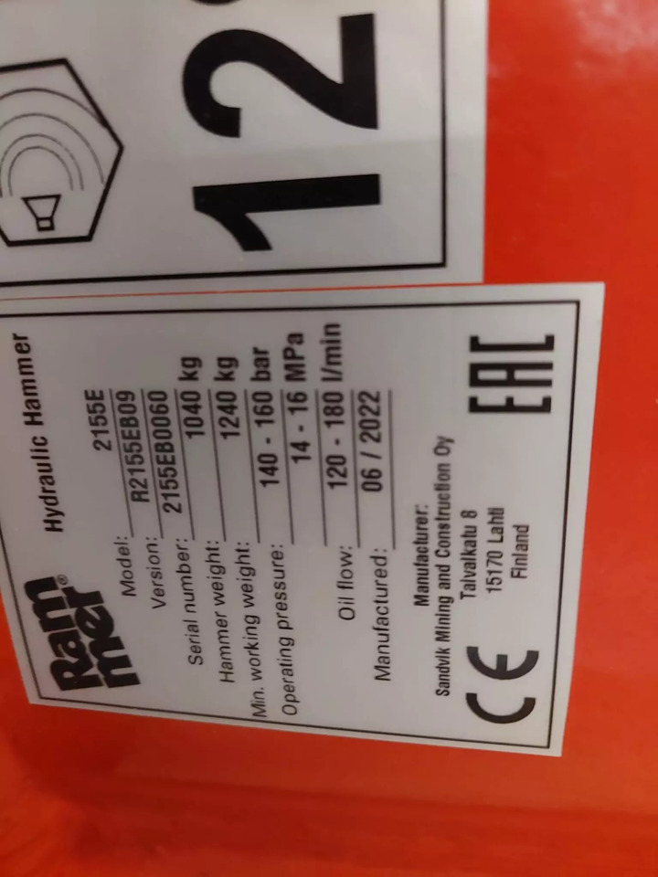 2022 Rammer 2155E - Hidraulični čekić: slika 3 2022 Rammer 2155E - Hidraulični čekić: slika 3