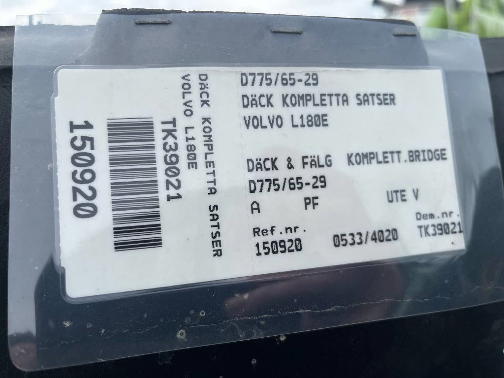 Bridgestone 775 /65 R29 Volvo L180 Wheels - Kompletan točak: slika 5 Bridgestone 775 /65 R29 Volvo L180 Wheels - Kompletan točak: slika 5