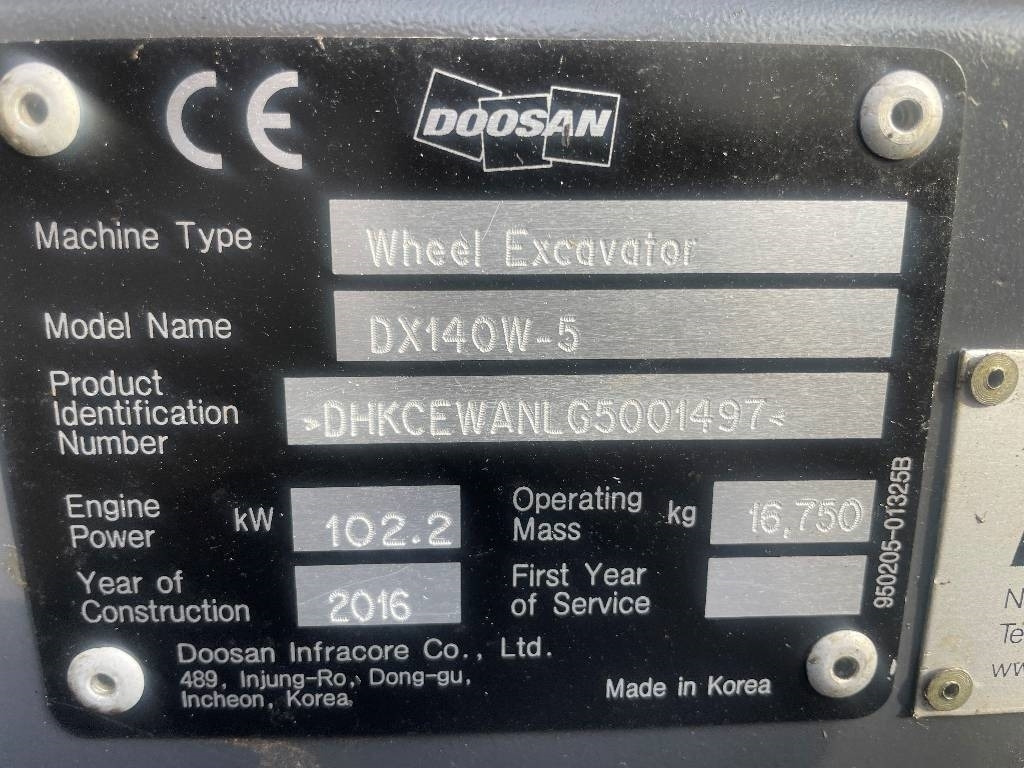 Doosan DX 140 W-5 Dismantled: only spare parts - Bager točkaš: slika 5 Doosan DX 140 W-5 Dismantled: only spare parts - Bager točkaš: slika 5