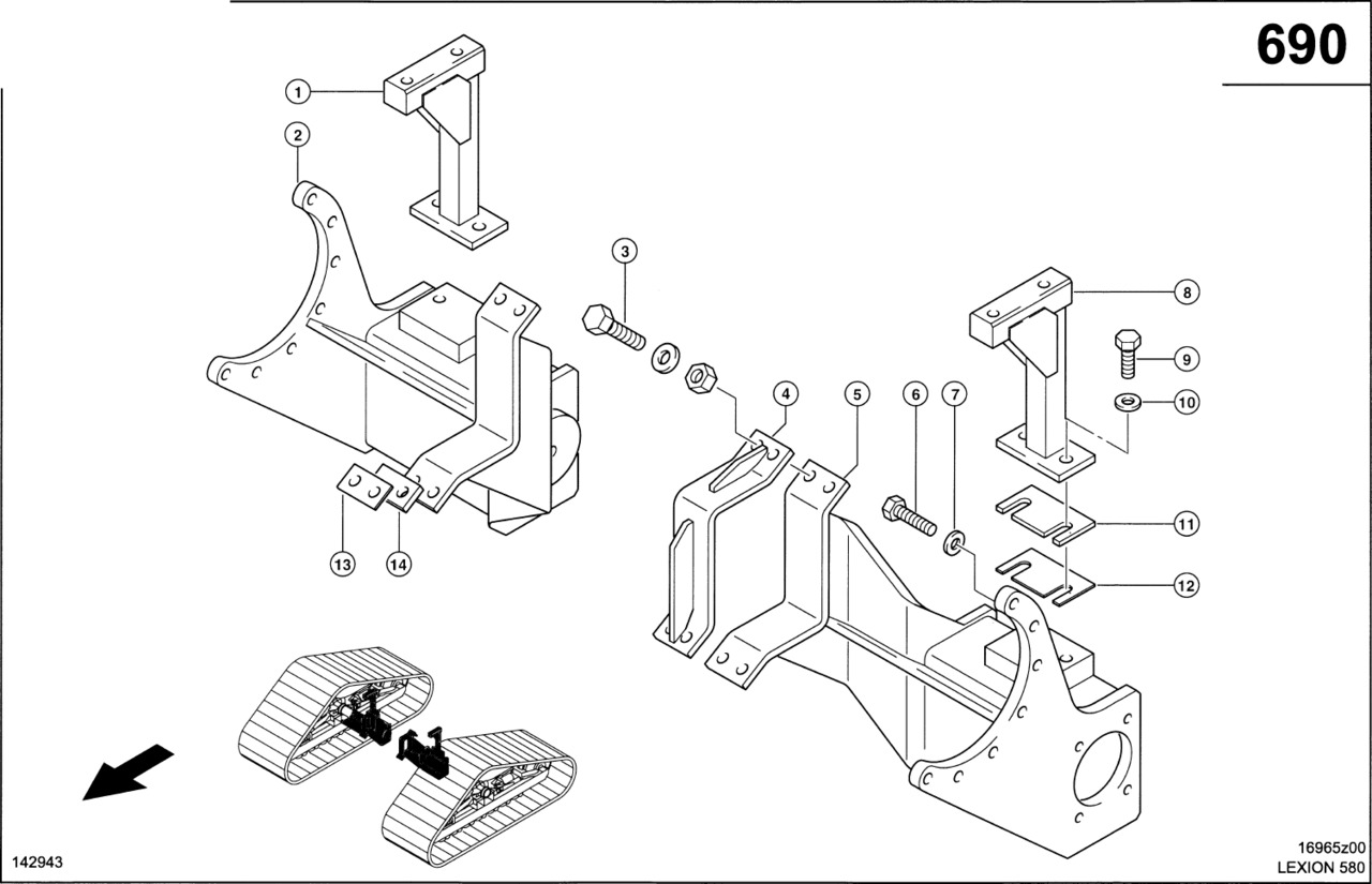 Claas Lexion 580 DOŁĄCZANIE 0007547653 (Półgąsienica stalowa; dżwigar osi) - Delovi podvozja za Kombinovani kombajn: slika 1 Claas Lexion 580 DOŁĄCZANIE 0007547653 (Półgąsienica stalowa; dżwigar osi) - Delovi podvozja za Kombinovani kombajn: slika 1