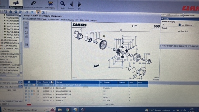 Claas lexion mechanizm róźnicowy tryb mechanizmu - Diferencijalna brzina za Kombinovani kombajn: slika 1 Claas lexion mechanizm róźnicowy tryb mechanizmu - Diferencijalna brzina za Kombinovani kombajn: slika 1