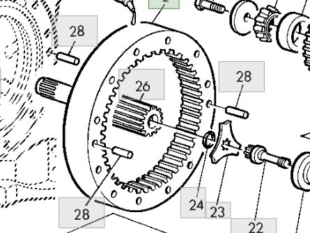 John Deere 6810 6910 6910S Koło Koronowe R105825 R309923 - Diferencijalna brzina za Poljoprivredna mašina: slika 1 John Deere 6810 6910 6910S Koło Koronowe R105825 R309923 - Diferencijalna brzina za Poljoprivredna mašina: slika 1