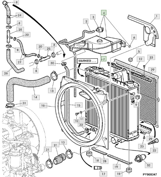 John Deere 6820 6920 6920S - przewód wąź chłodnicy L116423 - Radijator za Poljoprivredna mašina: slika 1 John Deere 6820 6920 6920S - przewód wąź chłodnicy L116423 - Radijator za Poljoprivredna mašina: slika 1
