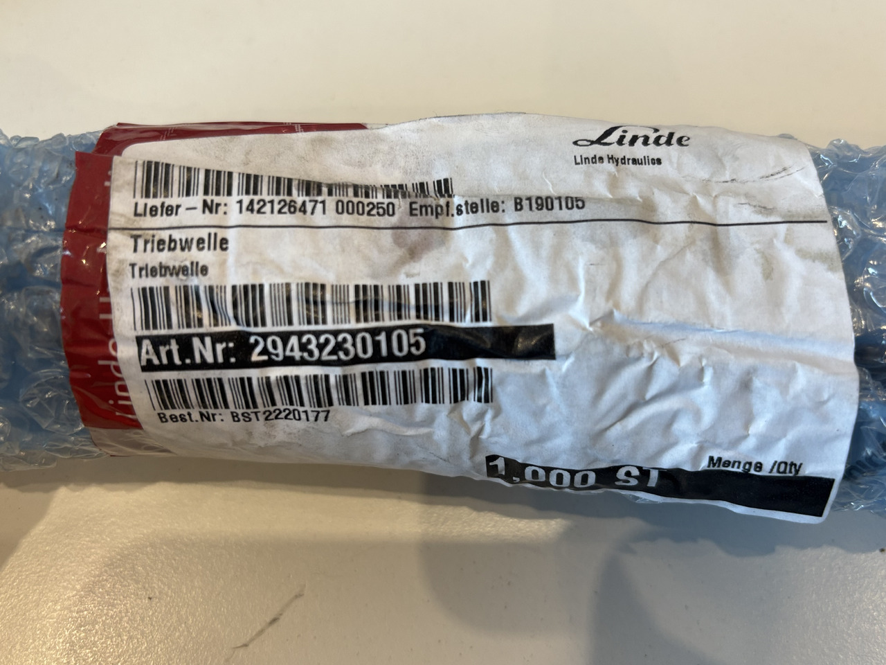 Linde HMV105 HMF105 Wał napędowy SKS 2943230105 2343230110 Oryginał - Polosovina za Oprema za rukovanje materijalima: slika 1 Linde HMV105 HMF105 Wał napędowy SKS 2943230105 2343230110 Oryginał - Polosovina za Oprema za rukovanje materijalima: slika 1