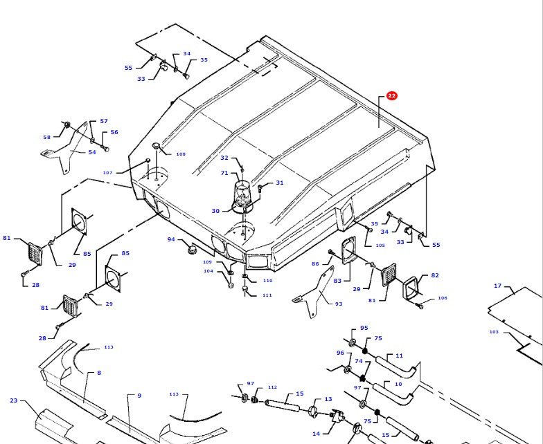 Massey Fergusson MF 30 32 - dach D28981180 - Karoserija i eksterijer za Poljoprivredna mašina: slika 1 Massey Fergusson MF 30 32 - dach D28981180 - Karoserija i eksterijer za Poljoprivredna mašina: slika 1
