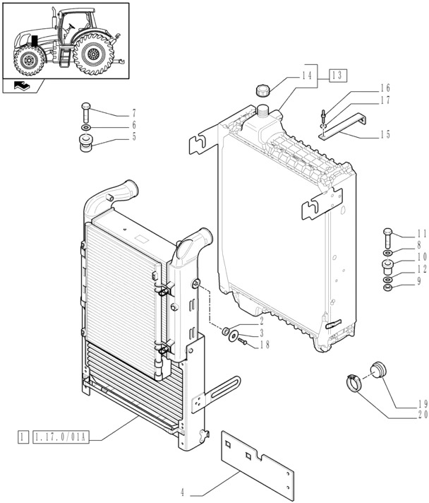 New Holland T6010 Chłodnica 84249164 - Radijator za Traktor: slika 1 New Holland T6010 Chłodnica 84249164 - Radijator za Traktor: slika 1